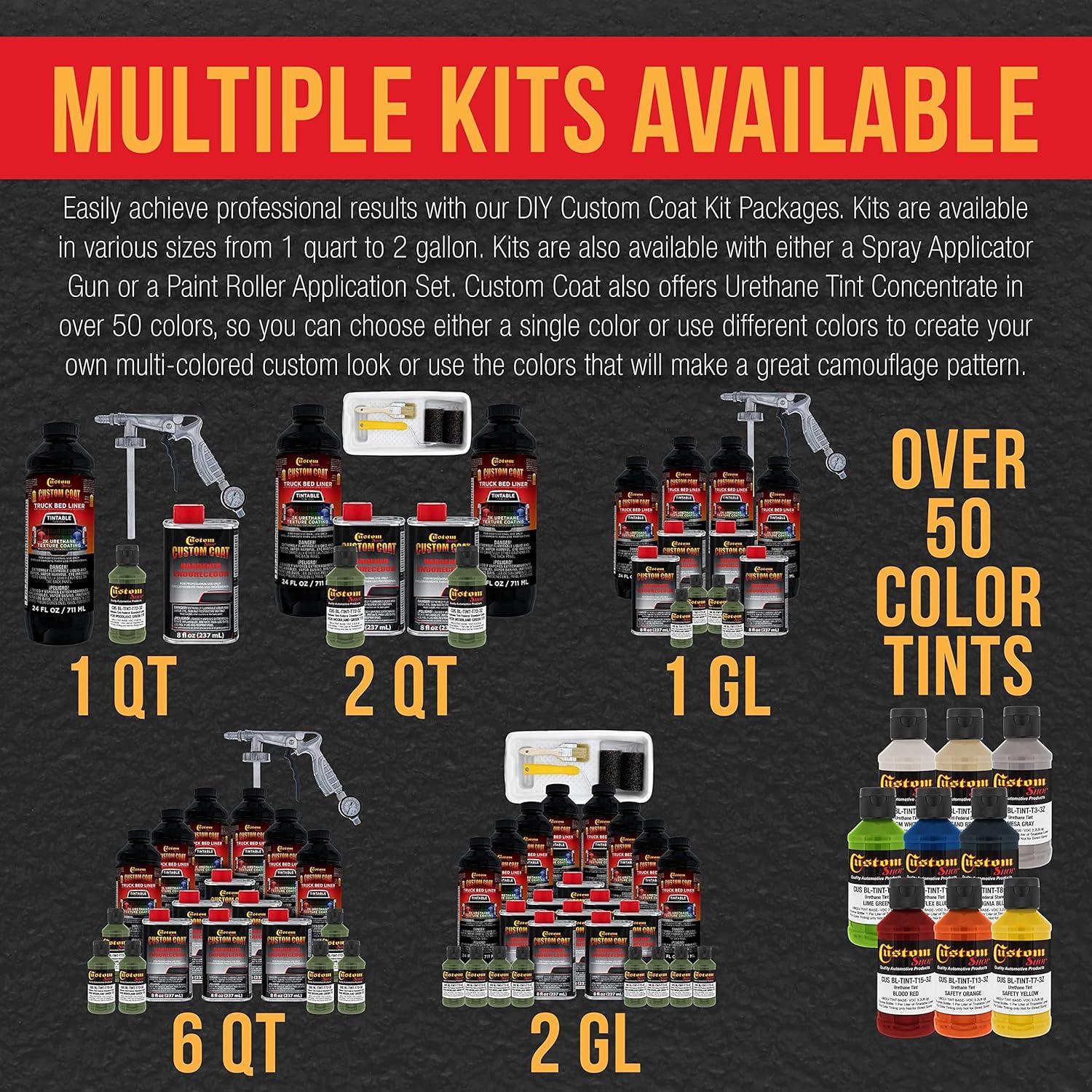imageCustom Coat Federal Standard Color  34128 Woodland Green T72 Urethane SprayOn Truck Bed Liner 15 Gallon Kit with Spray Gun and Regulator  Durable Textured Protective Coating  Car Auto