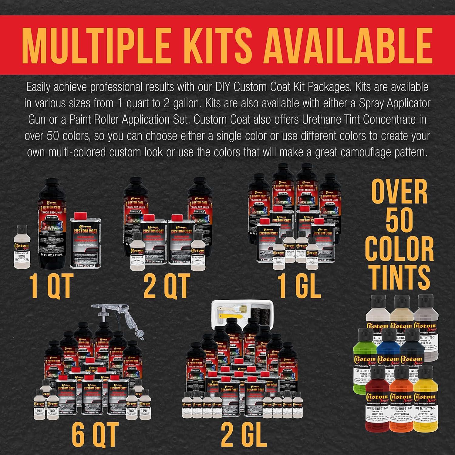 imageCustom Coat GM White 1 Gallon Urethane SprayOn Truck Bed Liner Kit Easy Mixing Just Shake Shoot  Professional Durable Textured Protective Coating Prevent Stop Rust  Car Auto Equipment