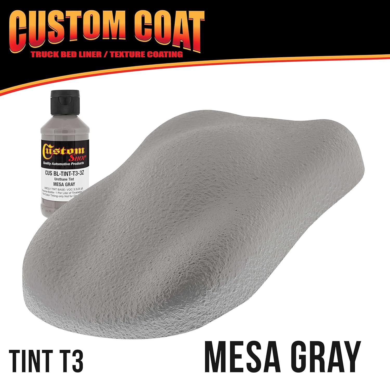 imageCustom Coat Mesa Gray 15 Gallon 6 Quart Urethane RollOn BrushOn or SprayOn Truck Bed Liner Kit with Roller and Brush Applicator Kit  Easy Mixing  Textured Car Auto Protective Coating