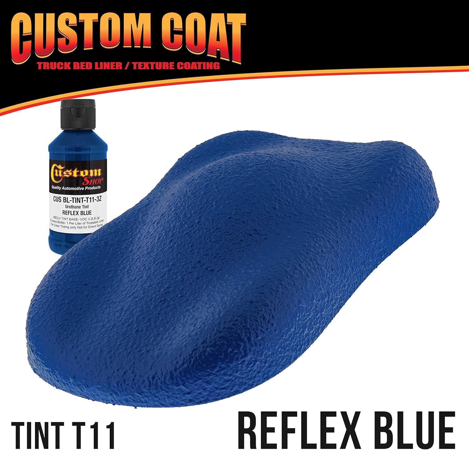 imageCustom Coat Reflex Blue 2 Gallon Urethane RollOn BrushOn or SprayOn Truck Bed Liner Kit with Roller and Brush Applicator Kit  Easy Mixing Durable Textured Car Auto Protective Coating