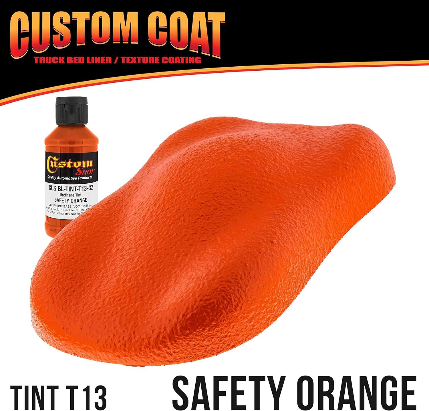 imageCustom Coat Safety Orange 15 Gallon 6 Quart Urethane RollOn BrushOn or SprayOn Truck Bed Liner Kit with Roller and Brush Applicator Kit  Easy Mixing  Textured Car Auto Protective Coating