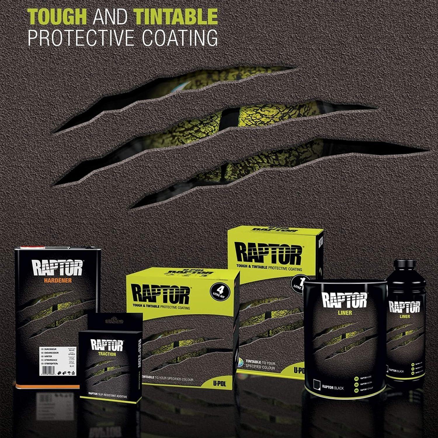 imageUPol Raptor Blue Metallic Urethane SprayOn Truck Bed Liner Kit and Custom Coat Spray Gun with Regulator 8 Liters