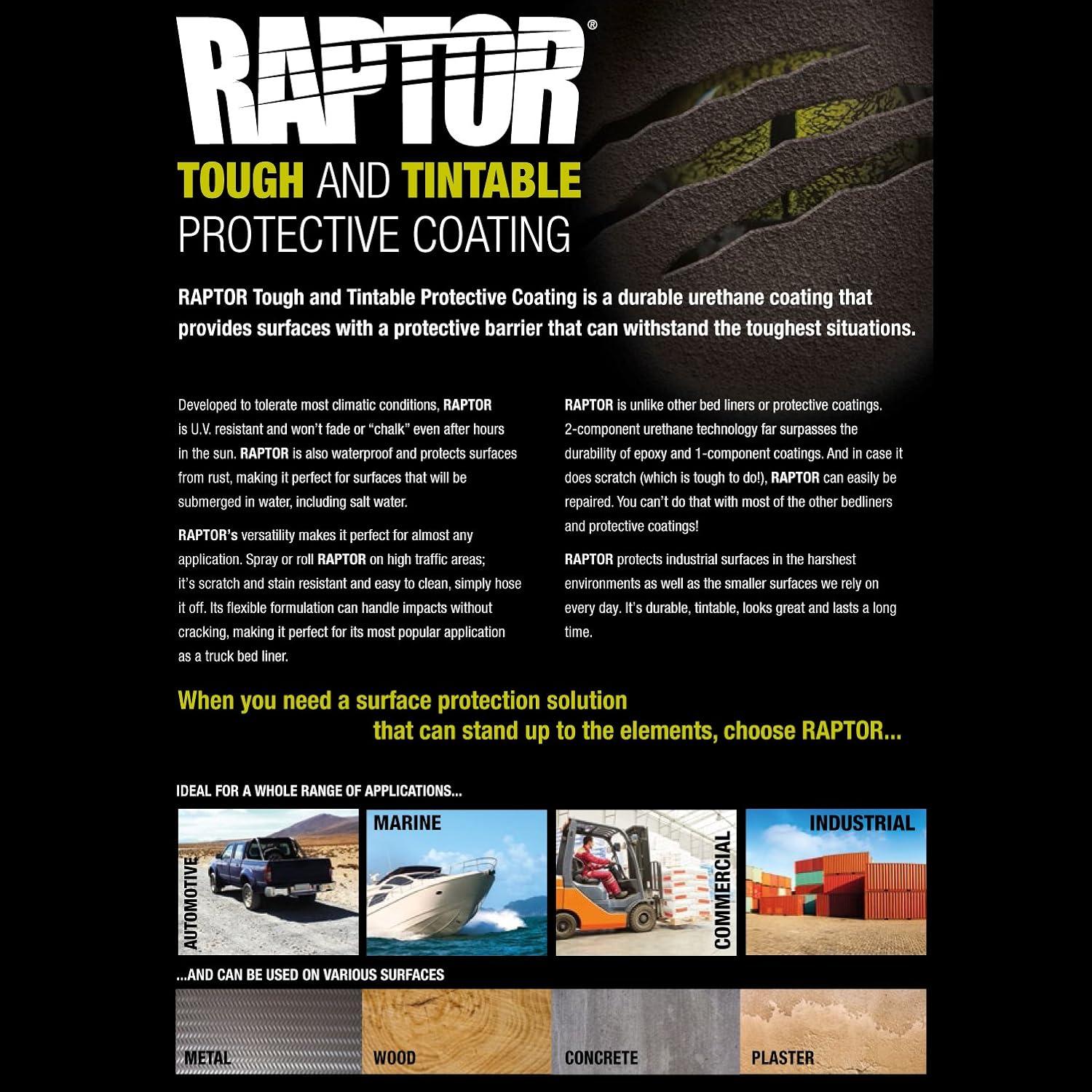 imageUPol Raptor Safety Orange Urethane SprayOn Truck Bed Liner Kit and Custom Coat Spray Gun with Regulator 8 Liters