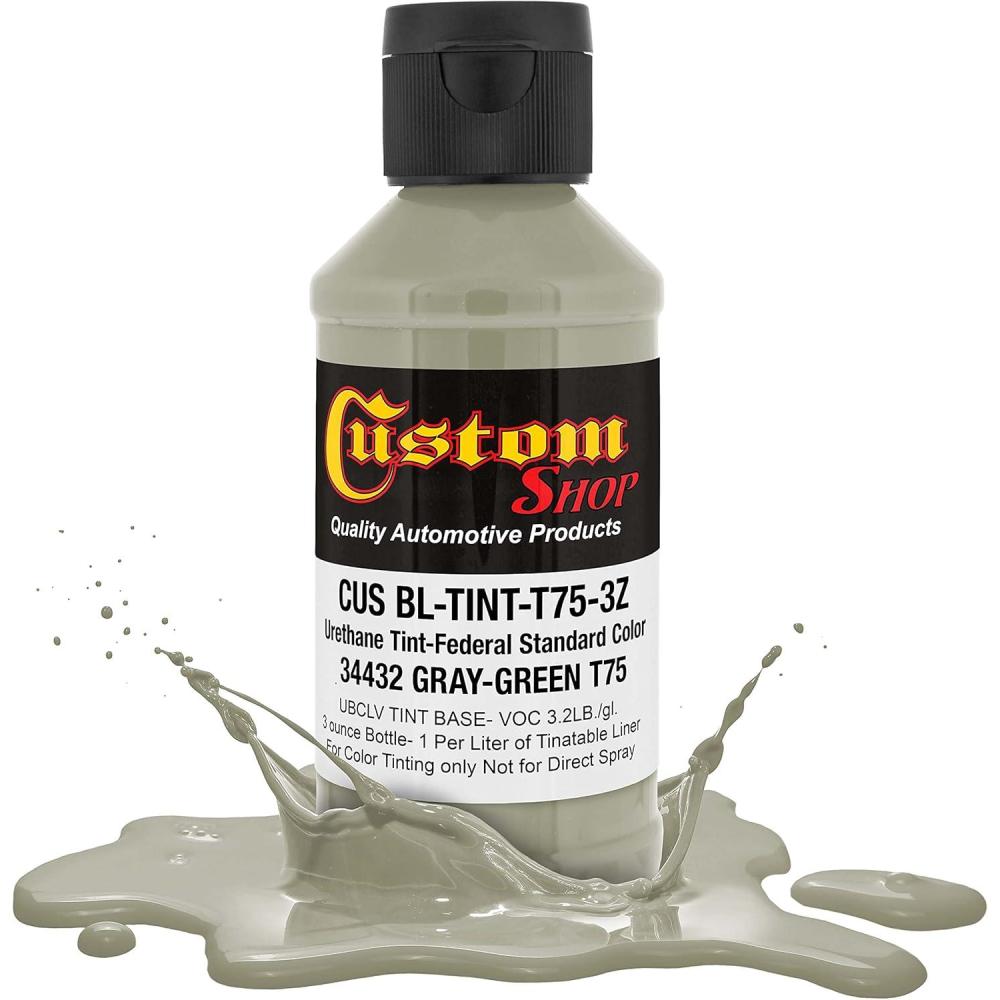 imageCustom Coat Camouflage Series 3 Ounce Olive Drab Federal Standard Color 34094 Urethane Tint Concentrate for Tinting Truck Bed Liner Coatings  Epoxy ResinGray Green