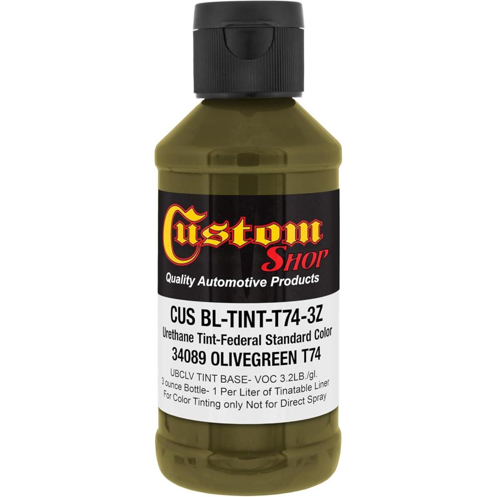 imageCustom Coat Camouflage Series 3 Ounce Olive Drab Federal Standard Color 34094 Urethane Tint Concentrate for Tinting Truck Bed Liner Coatings  Epoxy ResinOlive Green