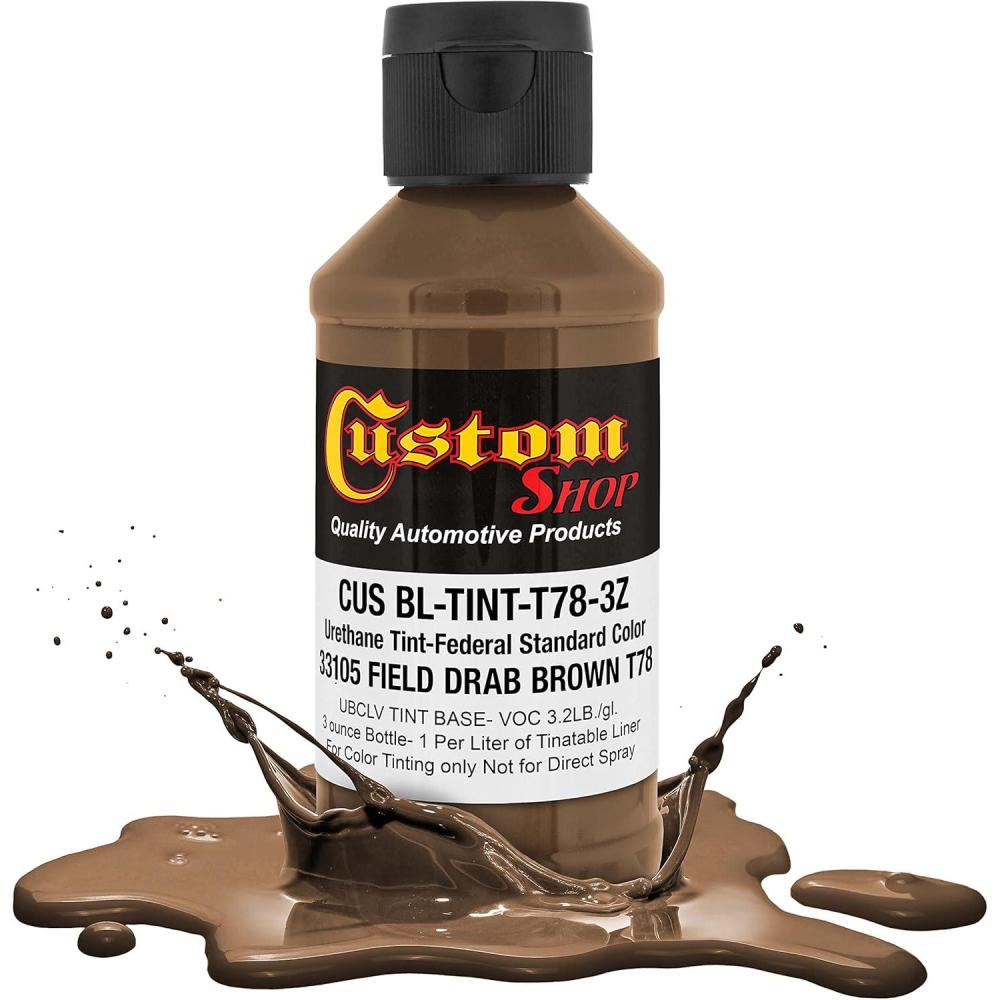 imageCustom Coat Camouflage Series 3 Ounce Olive Drab Federal Standard Color 34094 Urethane Tint Concentrate for Tinting Truck Bed Liner Coatings  Epoxy ResinField Drab Brown