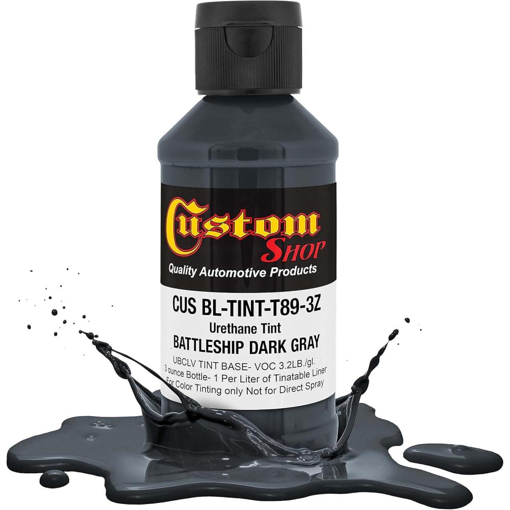 imageCustom Coat Camouflage Series 3 Ounce Olive Drab Federal Standard Color 34094 Urethane Tint Concentrate for Tinting Truck Bed Liner Coatings  Epoxy ResinBattleship Dark Gray