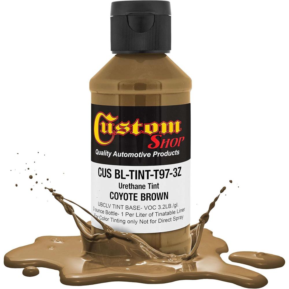 imageCustom Coat Camouflage Series 3 Ounce Olive Drab Federal Standard Color 34094 Urethane Tint Concentrate for Tinting Truck Bed Liner Coatings  Epoxy ResinCoyote Brown