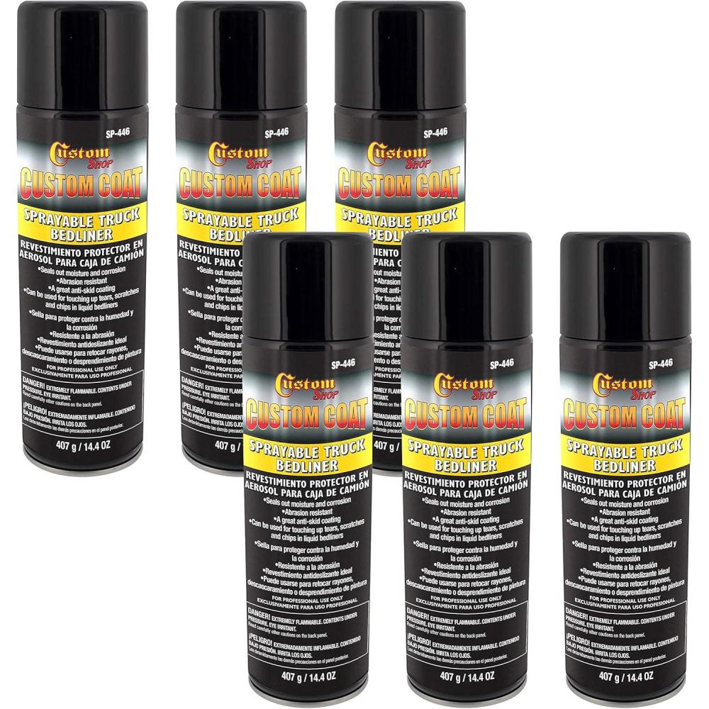imageCustom Shop Sprayable Bedliner for Truck Beds ampamp TouchUps  144oz Aerosol Can Durable Bed Liner  Spray on Bed Liner Black Textured Coating6