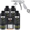 imageCUSTOM SHOP UPol Raptor Black Urethane SprayOn Truck Bed Liner 8 Quart Kit and Custom Coat Spray Gun with RegulatorTintable