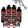 imageCustom Coat Black 1 Gallon Urethane RollOn BrushOn or SprayOn Truck Bed Liner Kit with Roller and Brush Applicator Kit  3 to 1 Mix Ratio  Durable Textured Car Auto Protective CoatingHot Rod Red