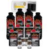 imageCustom Coat Black 1 Gallon Urethane RollOn BrushOn or SprayOn Truck Bed Liner Kit with Roller and Brush Applicator Kit  3 to 1 Mix Ratio  Durable Textured Car Auto Protective CoatingBright Silver