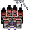 imageCustom Coat Black 1 Gallon Urethane RollOn BrushOn or SprayOn Truck Bed Liner Kit with Roller and Brush Applicator Kit  3 to 1 Mix Ratio  Durable Textured Car Auto Protective CoatingBright Purple