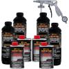 imageCustom Coat Black 1 Gallon Urethane RollOn BrushOn or SprayOn Truck Bed Liner Kit with Roller and Brush Applicator Kit  3 to 1 Mix Ratio  Durable Textured Car Auto Protective CoatingBlack
