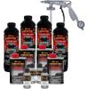 imageCustom Coat Black 1 Gallon Urethane RollOn BrushOn or SprayOn Truck Bed Liner Kit with Roller and Brush Applicator Kit  3 to 1 Mix Ratio  Durable Textured Car Auto Protective CoatingBright Silver