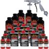 imageCustom Coat Black 1 Gallon Urethane RollOn BrushOn or SprayOn Truck Bed Liner Kit with Roller and Brush Applicator Kit  3 to 1 Mix Ratio  Durable Textured Car Auto Protective CoatingHot Rod Red