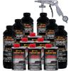 imageCustom Coat Black 1 Gallon Urethane RollOn BrushOn or SprayOn Truck Bed Liner Kit with Roller and Brush Applicator Kit  3 to 1 Mix Ratio  Durable Textured Car Auto Protective CoatingBlack