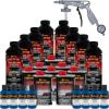 imageCustom Coat Black 1 Gallon Urethane RollOn BrushOn or SprayOn Truck Bed Liner Kit with Roller and Brush Applicator Kit  3 to 1 Mix Ratio  Durable Textured Car Auto Protective CoatingSafety Blue