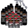 imageCustom Coat Black 1 Gallon Urethane RollOn BrushOn or SprayOn Truck Bed Liner Kit with Roller and Brush Applicator Kit  3 to 1 Mix Ratio  Durable Textured Car Auto Protective CoatingBlack