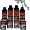 imageCustom Coat Black 1 Gallon Urethane RollOn BrushOn or SprayOn Truck Bed Liner Kit with Roller and Brush Applicator Kit  3 to 1 Mix Ratio  Durable Textured Car Auto Protective CoatingTintable