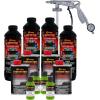 imageCustom Coat Black 1 Gallon Urethane RollOn BrushOn or SprayOn Truck Bed Liner Kit with Roller and Brush Applicator Kit  3 to 1 Mix Ratio  Durable Textured Car Auto Protective CoatingLime Green