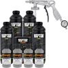 imageCustom Shop Bright Silver Urethane SprayOn Truck Bed Liner Kit and Custom Coat Spray Gun with Regulator 4 Liters