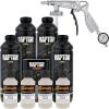 imageUPOL Raptor GM White Urethane SprayOn Truck Bed Liner Kit with Custom Coat Spray Gun with Regulator 4 Liters