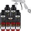 imageUPol Raptor Hot Rod Red Urethane SprayOn Truck Bed Liner Kit and Custom Coat Spray Gun with Regulator 4 Liters