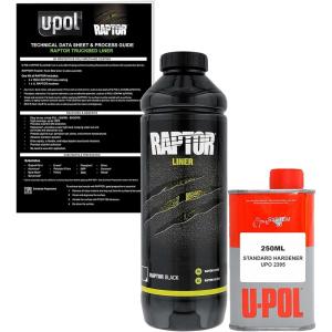 imageCUSTOM SHOP UPol Raptor Black Urethane SprayOn Truck Bed Liner 8 Quart Kit and Custom Coat Spray Gun with RegulatorBlack