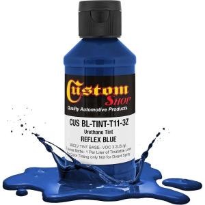 imageCustom Coat 3 Ounce GM White Color Urethane Tint Concentrate for Tinting Truck Bed Liner Coatings Pack of 4  Proportioned for Use in Most Tintable Bedliner and Epoxy ResinsReflex Blue