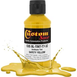 imageCustom Coat 3 Ounce GM White Color Urethane Tint Concentrate for Tinting Truck Bed Liner Coatings Pack of 4  Proportioned for Use in Most Tintable Bedliner and Epoxy ResinsSafety Yellow