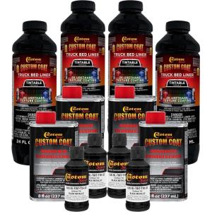 imageCustom Coat Black Metallic 1 Gallon Urethane SprayOn Truck Bed Liner Kit Easy Mixing Just Shake Shoot  Professional Durable Textured Protective Coating Prevent Stop Rust  Car Auto Equipment