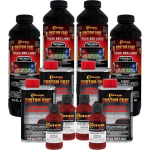imageCustom Coat Blood Red 1 Gallon Urethane SprayOn Truck Bed Liner Kit Easy Mixing Just Shake Shoot  Professional Durable Textured Protective Coating Prevent Stop Rust  Car Auto Equipment