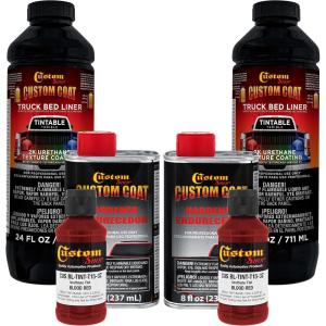 imageCustom Coat Blood Red 2 Quart 12 Gallon Urethane SprayOn Truck Bed Liner Kit  Easy Mixing Just Shake Shoot  Durable Textured Protective Coating Prevent Stop Rust  Car Auto Equipment
