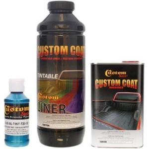 imageCustom Coat Blue Metallic 1 Quart Urethane SprayOn Truck Bed Liner Kit  Easy Mixing Just Shake Shoot  Professional Durable Textured Protective Coating Prevent Stop Rust  Car Auto Equipment