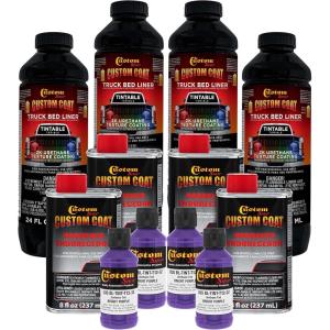 imageCustom Coat Bright Purple 1 Gallon Urethane SprayOn Truck Bed Liner Kit Easy Mixing Just Shake Shoot  Professional Durable Textured Protective Coating Prevent Stop Rust  Car Auto Equipment