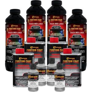 imageCustom Coat Bright Silver 1 Gallon Urethane SprayOn Truck Bed Liner Kit Easy Mixing Just Shake Shoot  Professional Durable Textured Protective Coating Prevent Stop Rust  Car Auto Equipment