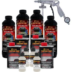 imageCustom Coat Bright White 1 Gallon Urethane SprayOn Truck Bed Liner Kit with Spray Gun and Regulator  Easy Mixing Shake Shoot It  Durable Textured Protective Coating Prevent Rust  Car Auto