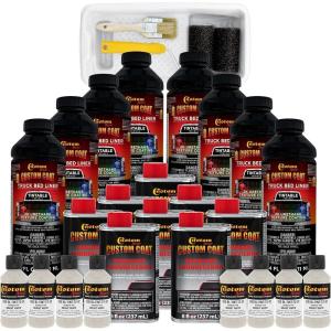 imageCustom Coat Bright White 2 Gallon Urethane RollOn BrushOn or SprayOn Truck Bed Liner Kit with Roller and Brush Applicator Kit  Easy Mixing  Durable Textured Car Auto Protective Coating