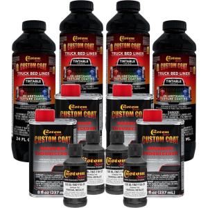 imageCustom Coat Charcoal Metallic 1 Gallon Urethane SprayOn Truck Bed Liner Kit Easy Mixing Just Shake Shoot  Professional Durable Textured Protective Coating Prevent Stop Rust  Car Auto Equipment