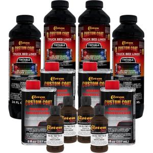 imageCustom Coat Dakota Brown 1 Gallon Urethane SprayOn Truck Bed Liner Kit Easy Mixing Just Shake Shoot  Professional Durable Textured Protective Coating Prevent Stop Rust  Car Auto Equipment