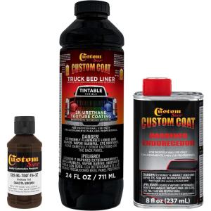 imageCustom Coat Dakota Brown 1 Quart Urethane SprayOn Truck Bed Liner Kit  Easy Mixing Just Shake Shoot  Professional Durable Textured Protective Coating Prevent Stop Rust  Car Auto Equipment
