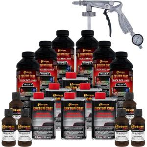 imageCustom Coat Dakota Brown 15 Gallon 6 Quart Urethane SprayOn Truck Bed Liner Kit with Spray Gun and Regulator  Easy Mixing Shake Shoot  Textured Protective Coating Prevent Rust  Car Auto