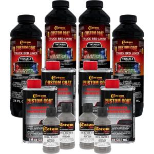 imageCustom Coat Dove Gray 1 Gallon Urethane SprayOn Truck Bed Liner Kit Easy Mixing Just Shake Shoot  Professional Durable Textured Protective Coating Prevent Stop Rust  Car Auto Equipment