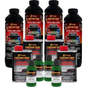 imageCustom Coat Emerald Green 1 Gallon Urethane SprayOn Truck Bed Liner Kit Easy Mixing Just Shake Shoot  Professional Durable Textured Protective Coating Prevent Stop Rust  Car Auto Equipment