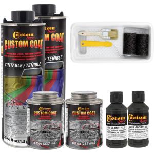 imageCustom Coat Federal Standard Color  34052 USMC Dark Olive Drab T71 Urethane RollOn BrushOn or SprayOn Truck Bed Liner 2 Quart Kit with Roller Applicator Kit  Textured Protective Coating