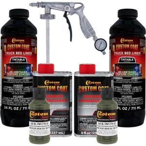 imageCustom Coat Federal Standard Color  34094 Olive Drab T70 Urethane SprayOn Truck Bed Liner 2 Quart Kit with Spray Gun and Regulator  Durable Textured Protective Coating  Easy Mix Car Auto