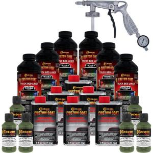 imageCustom Coat Federal Standard Color  34128 Woodland Green T72 Urethane SprayOn Truck Bed Liner 15 Gallon Kit with Spray Gun and Regulator  Durable Textured Protective Coating  Car Auto