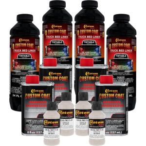imageCustom Coat GM White 1 Gallon Urethane SprayOn Truck Bed Liner Kit Easy Mixing Just Shake Shoot  Professional Durable Textured Protective Coating Prevent Stop Rust  Car Auto Equipment