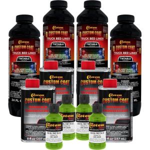 imageCustom Coat Lime Green 1 Gallon Urethane SprayOn Truck Bed Liner Kit Easy Mixing Just Shake Shoot  Professional Durable Textured Protective Coating Prevent Stop Rust  Car Auto Equipment